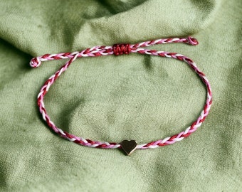 Gold Heart Anklet Bracelet, Valentine Girlfriend Daughter Gift, Boho Adjustable Friendship Bracelets