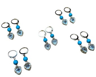 Gold Heart Drop Earrings for Women / Gifts for Her / Hearts Handmade Jewelry