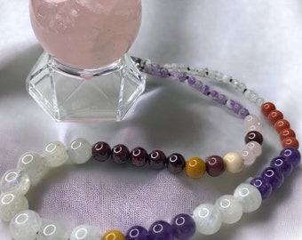 Crystal Lovers Necklace with Rose Quartz Sphere