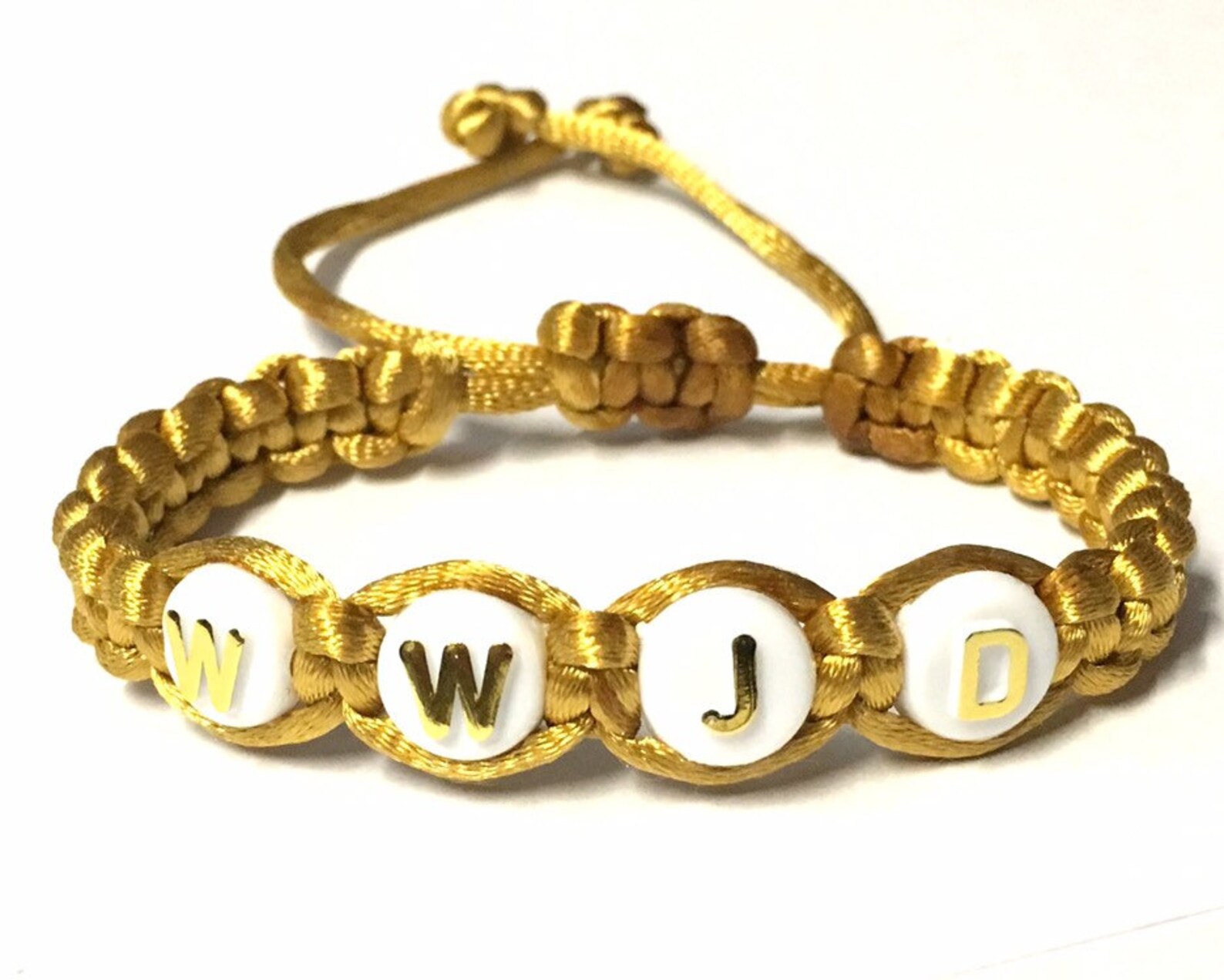 Gold WWJD Bracelet Gold Bracelet Spiral or Square Knot Etsy