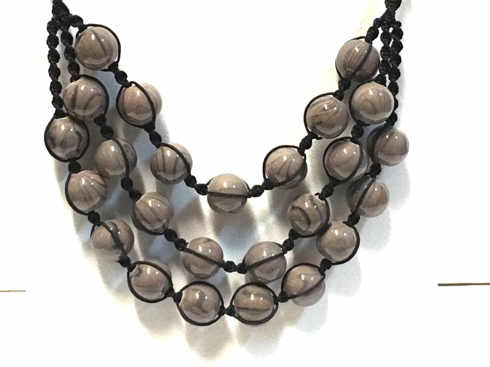 Nylon Cord Chunky Beaded Necklace Boho Necklace Boho Jewelry Etsy