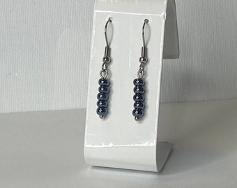 Tiny Bead Dangling Earrings Drop Earrings, Beaded Dangle Earrings, Stainless Steel Earrings, Bridesmaid Gifts, Earrings for Her