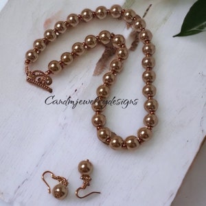Mother of the Bride Pearl Necklace Dangle Earrings Jewelry Sets, Gifts