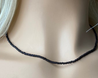 Thin Black Necklace Beaded Minimalist Jewelry Gifts for Him or Her Simple Custom Bead Bracelets