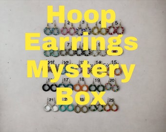 Hoop Earrings Mystery Box Hoops Beaded Dangle Earrings Nickel Free Earrings Mystery Bag Drop Earrings Bead Earring