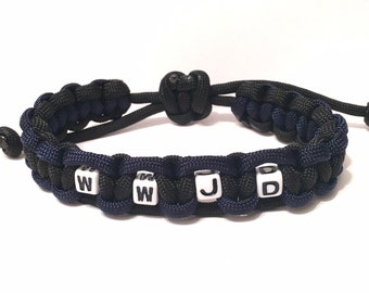 Mens WWJD Bracelet Paracord Bracelet Wwjd Paracord Bracelet String Bracelet Adjustable Bracelet Survival Bracelet Mens Bracelet Gift