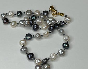 Pearl Strand Knotted Handmade Jewelry for Women Freshwater Pearls with Gold Clasp