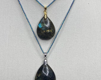 Labradorite Necklace Beaded Pendant Necklace