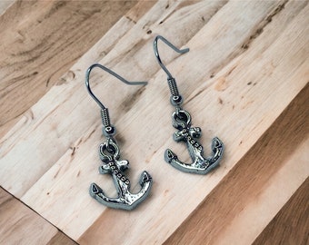 Anchor Dangle Earrings, Drop Earrings Handmade Earrings, Jewelry