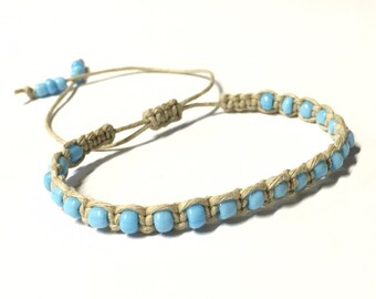 Macramé Stackable Hemp Ankle Bracelet Handmade Jewelry Bracelet Boho Beach Anklets Stacking Bracelets