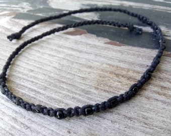 Tie Hemp Bracelet, Macrame Choker, Anklet Hemp Necklace  Ankle Bracelets Hemp Anklet Mens Ankle Bracelet Tie on Bracelet Valentines Day