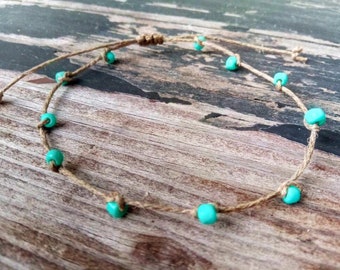 Custom Hemp Ankle Bracelet Hemp Anklet Hemp Bracelet Adjustable Bracelet Hemp Boho Ankle Bracelets Boho Bracelet Beach Ankle Bracelet Hemp