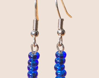 Sapphire Stick Earrings Dangle & Drop Earrings, Beaded Earrings Stainless Steel Earrings, Bridesmaid Gifts, Earrings for Her