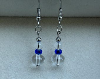 Handmade Crystal Dangle Earrings: Hypoallergenic Stainless Steel