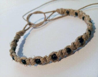 Man Ankle Bracelet Hemp Anklet Hemp Bracelet Handmade Turquoise Beaded Boho String Anklet Mens Jewelry Jewelry Beach Anklet for Man
