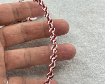 Spiral Red White Bracelet, Christmas Stocking Stuffers, Candycane, Custom Jewelry