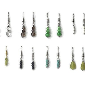 Handmade Hypoallergenic Dangle Earrings: Crystal & Gemstone