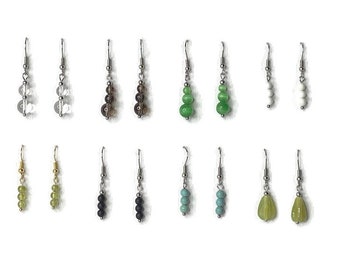 Hypoallergenic Dangle Earrings, Crystal Earrings, Drop Earrings Hypoallergenic Earrings for Her, dangle & drop green earrings, simple, small