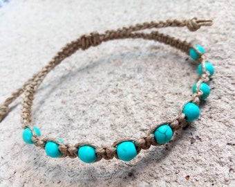 Hemp Bracelet, Ankle Bracelet, Beach Anklet Handmade Adjustable Bracelet Hemp Jewelry Woven Jewelry Hemp Braided Bracelet Ankle Bracelet