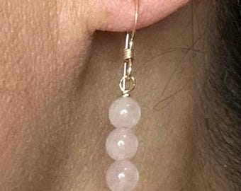 Gold Triple Gemstone Drop Earrings for Women Hypoallergenic Jewelry Gifts