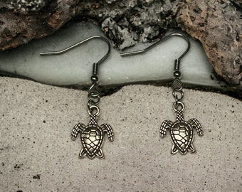 Sea Turtle Drop Earrings, Boho Jewelry, Stainless Steel Dangle Earrings for Women Gifts