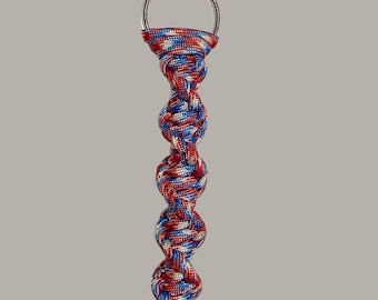 Red White Blue Air Horn Pull Cord Patriotic Keychain Fourth of July Trucker Gifts Air Horn Yanker