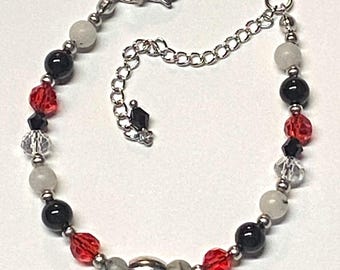 Adjustable Rutile Quartz Bracelet: Handmade Stainless Steel Beaded Jewelry