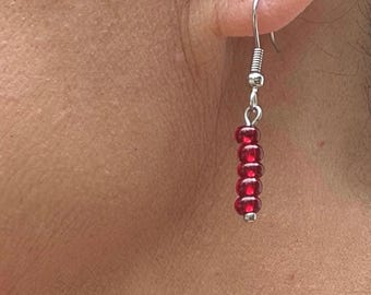 Beaded Dangle Earrings Drop Earrings, Beaded Stick Earrings, Stainless Steel Earrings, Bridesmaid Gifts, Earrings for Her