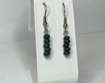 Beaded Drop Earrings Dangle Earrings, Beaded Stick Earrings, Stainless Steel Earrings, Bridesmaid Gifts, Earrings for Her