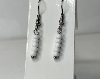 Beaded Drop Earrings Seed Bead Earrings Dangle Earrings for Her Short Earrings