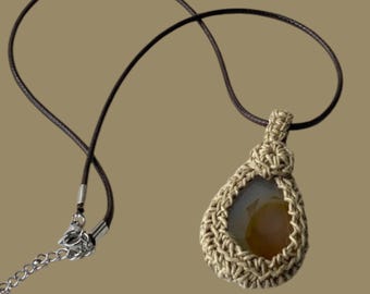 Handmade Pendant Agate Necklace Crystal Jewelry