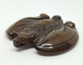 Antique Hand Carved Stone Japanese Netsuke - BAT