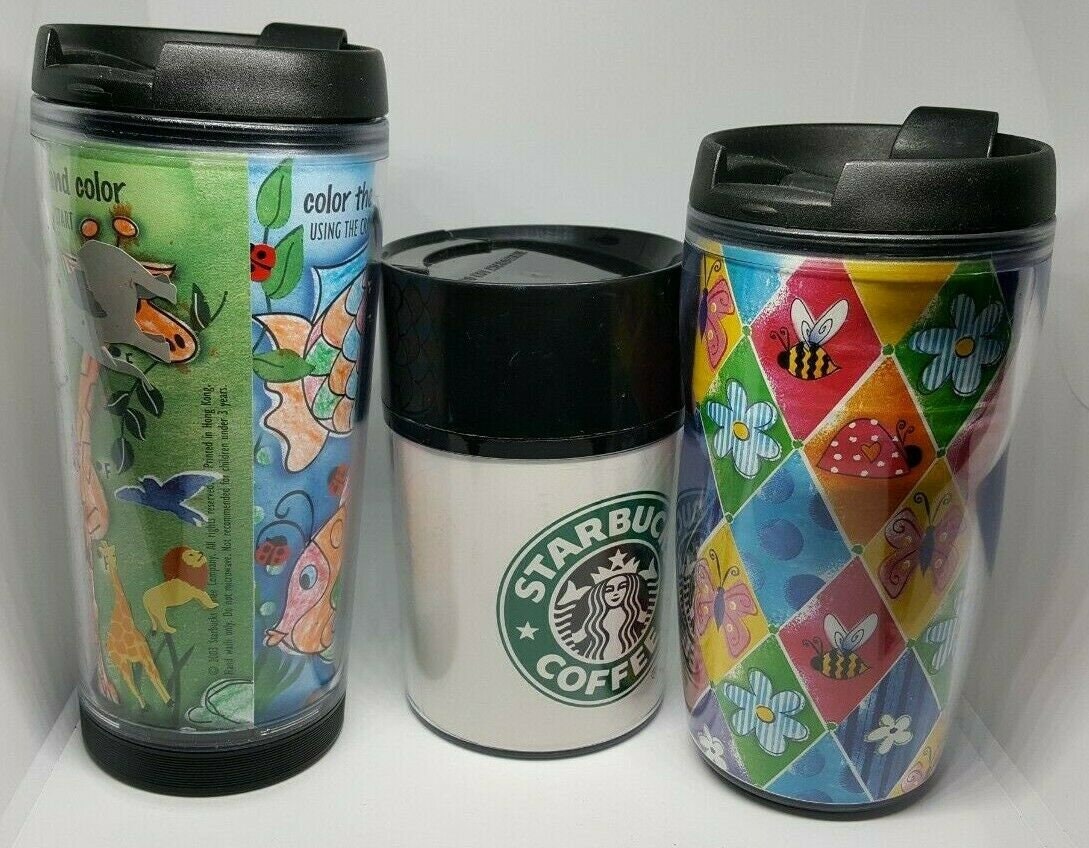 3 x Vintage STARBUCKS 8oz Small Kids Travel Mug Cups 2003 Etsy