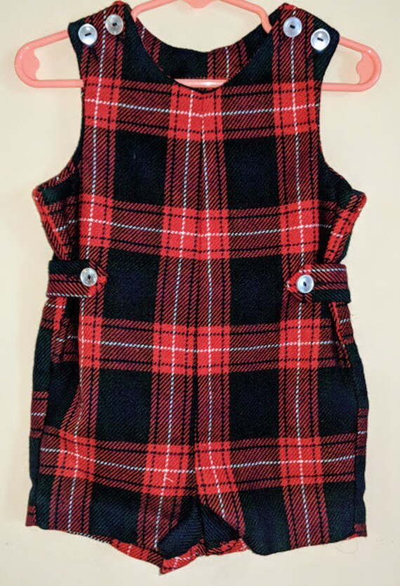 Vintage Plaid Shortalls - Unisex - Holiday