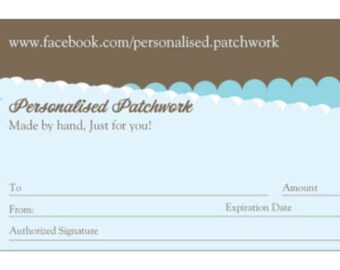 Gift Voucher - Personalised Patchwork
