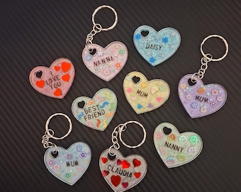 Customisable Personalised Heart Keychain