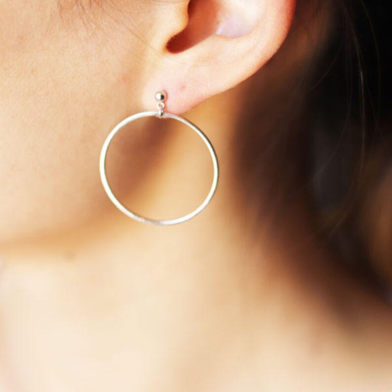Hoop Stud Earrings Hoop Earrings Silver Hoop Earrings Gold Etsy