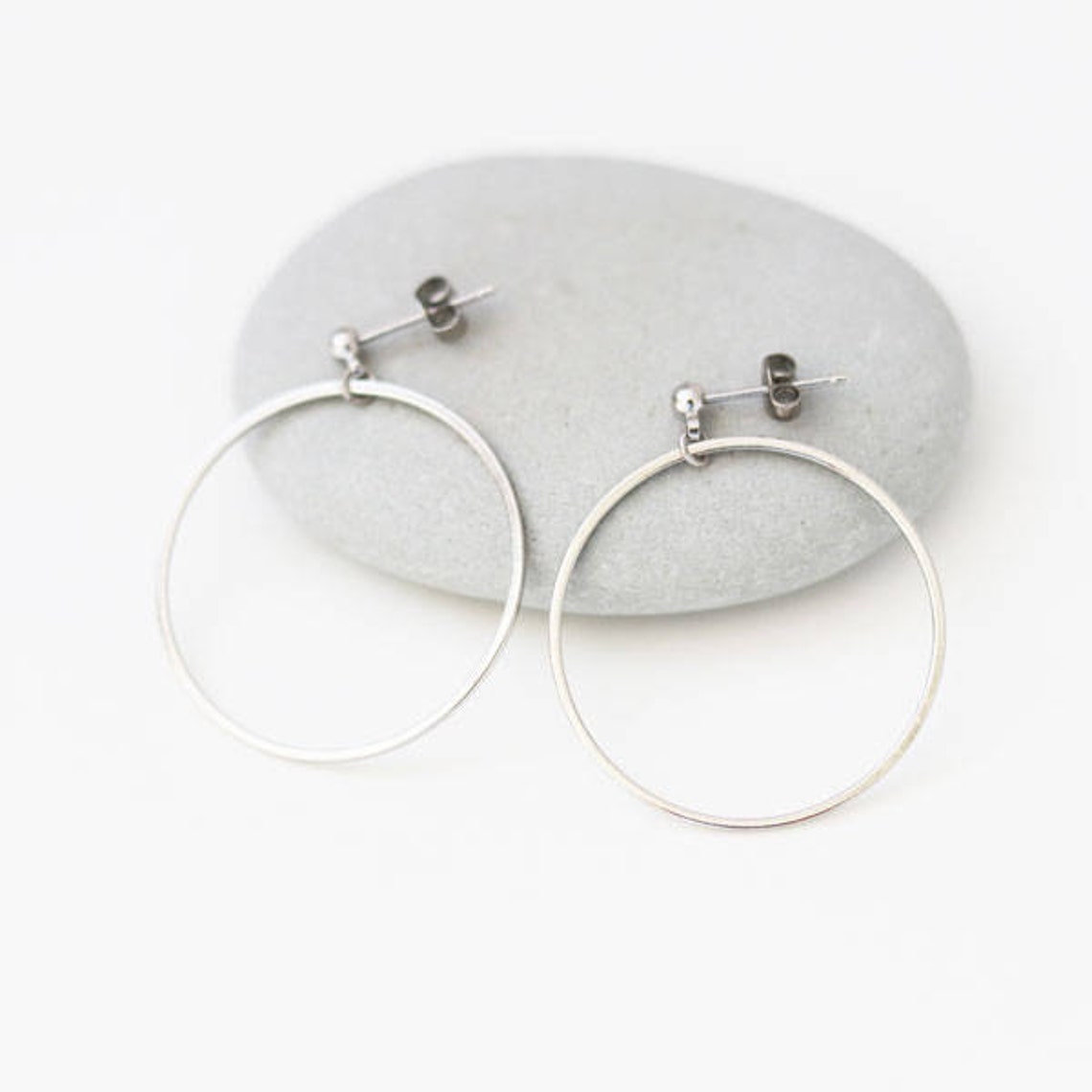 Hoop Stud Earrings Hoop Earrings Silver Hoop Earrings Gold - Etsy