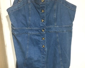 Plus size 3XL denim overall dress