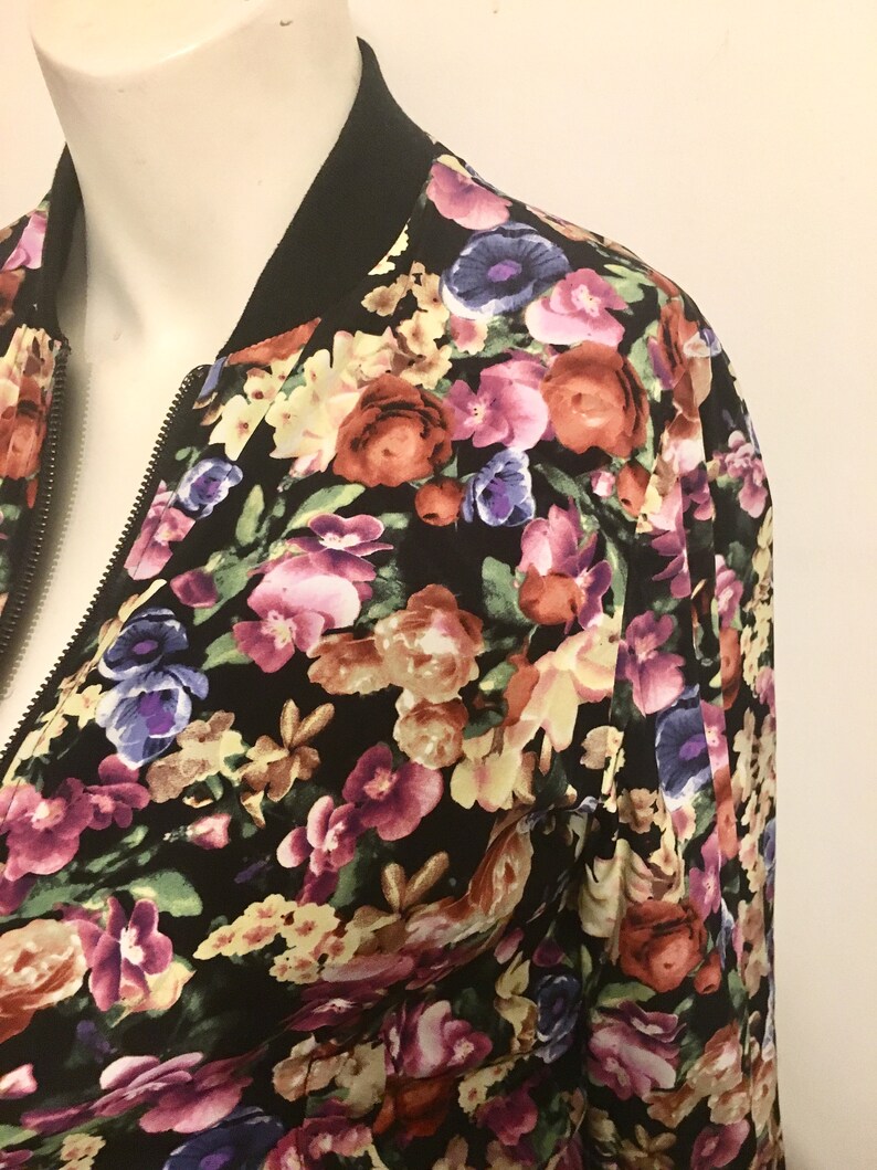 Small floral bomber jacket women