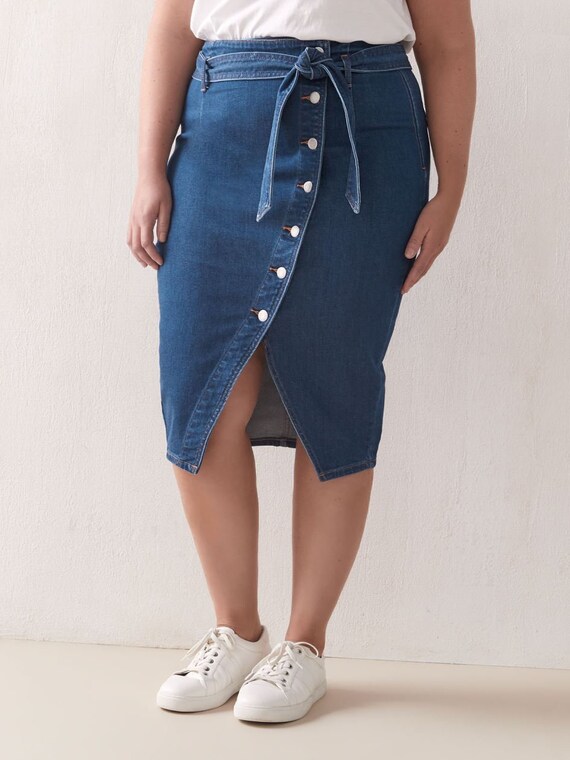 Plus Size 3xl Denim Skirt Etsy