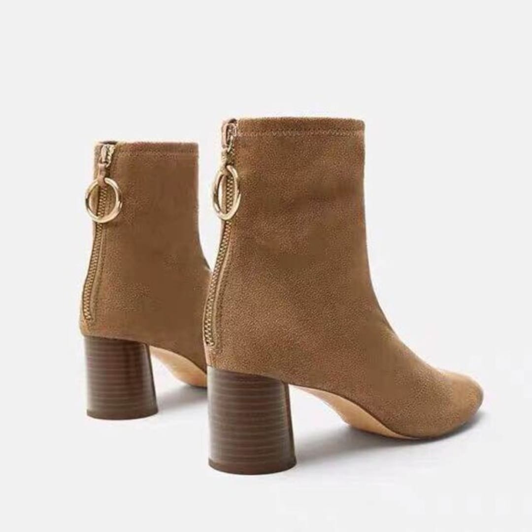 faux suede black booties