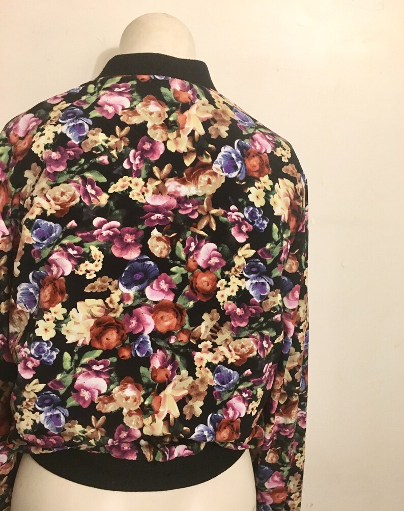 Small floral bomber jacket women