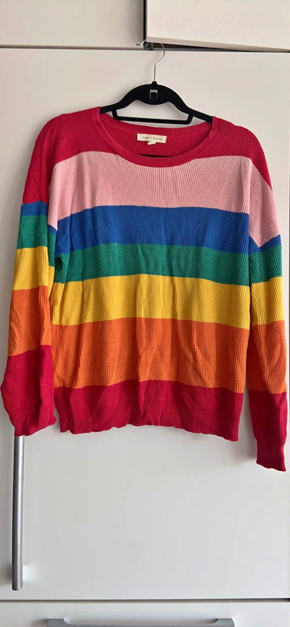 Colorful rainbow sweater medium - image 1