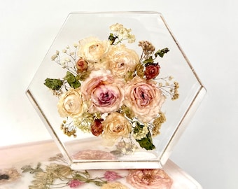 Wedding Bouquet Preservation | Dried Flowers Display Block | Flower Preservation | Bridal Keepsake | Wedding Gift | Reservation Only