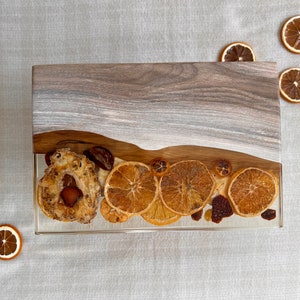 Handmade wood and resin cutting/serving board, Cutting Board | Oranges | Serving Board Walnut  Cutting Board | Epoxy Cutting Board
