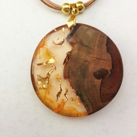 Unique handmade Resin wood necklace resin wood jewelry Etsy