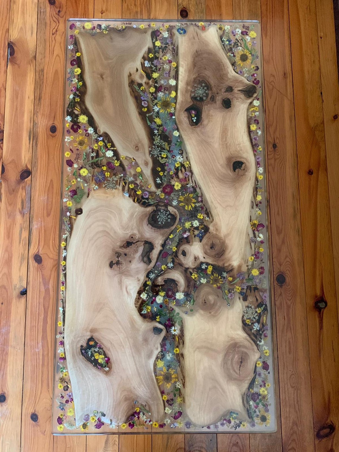Unique Flower design Coffee table epoxy resin organic Etsy