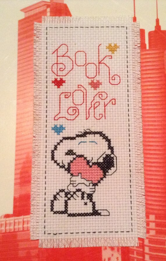 Handmade New Completed Finished Cross Stitch Bookmark Snoopy Peanuts Snoopy With Balloon Surfaces Visual Arts Egpsrl It