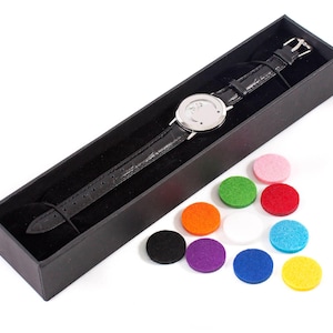 Mystic Moments | Mystical Moon | Aromatherapy Oil Diffuser Bracelet with Adjustable Black Leather Strap